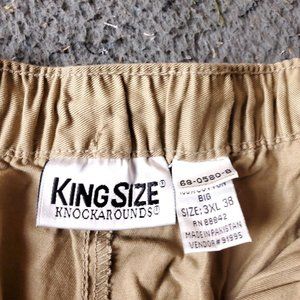 KingSize  Pants Big Tall Mens Size 3XL 38L Tan Beige Cotton Chino Khaki